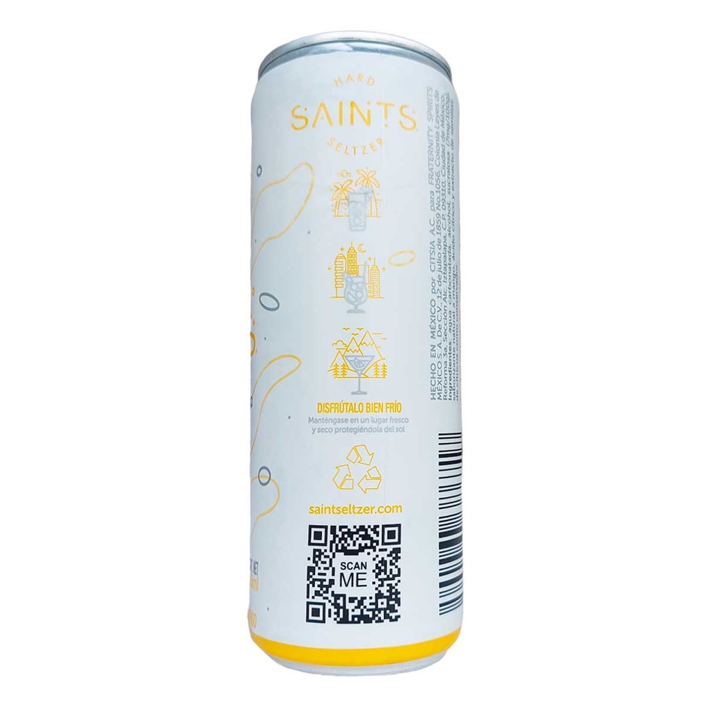 SAINTS HARD SELTZER MANGO Agua mineralizada 355 ml 4.5°