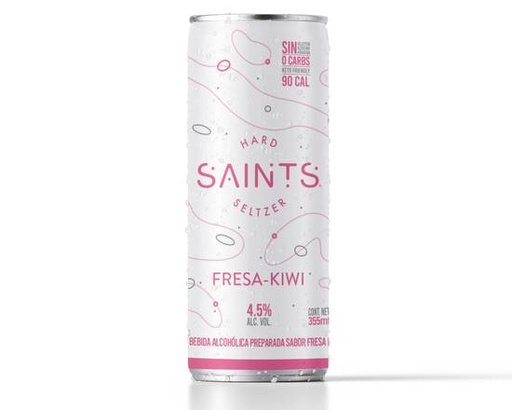 SAINTS HARD SELTZER  FRESA KIWI Agua mineralizada 355 ml 4.5°