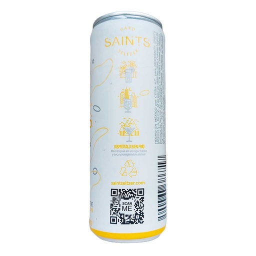 SAINTS HARD SELTZER MANGO Agua mineralizada 355 ml 4.5°